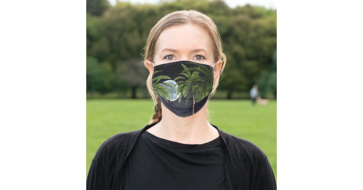 Palm Trees Against The Moon Cloth Face Mask Zazzle Com