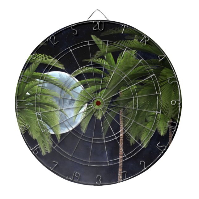 Palm Trees Against the Moon Dart Board (Front)