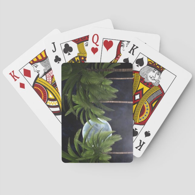 Palm Trees Against the Moon Poker Cards (Back)
