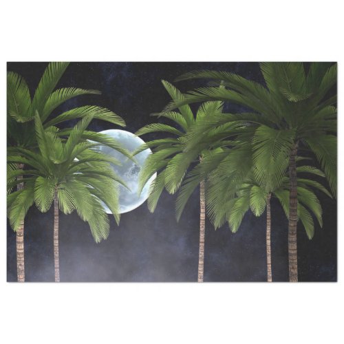 Palm Trees Against the Moon Tissue Paper