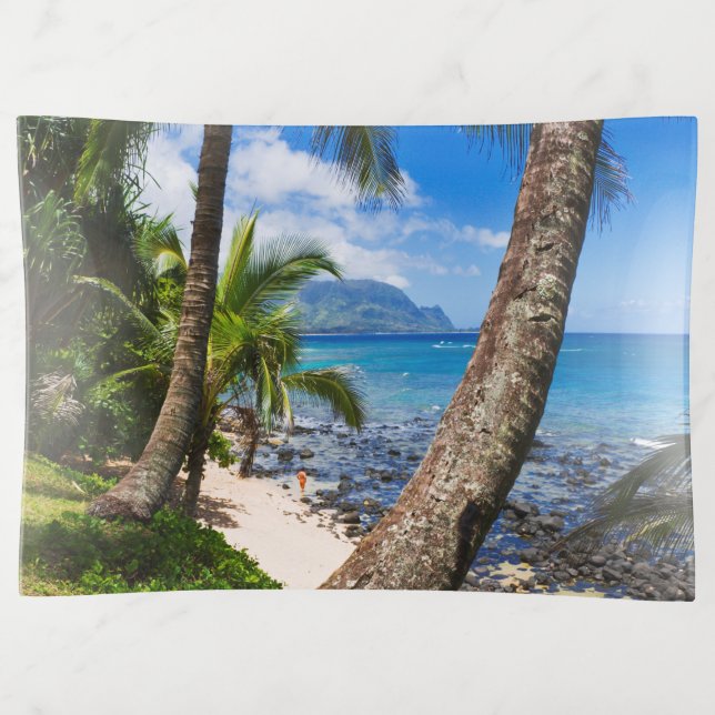 Palm Trees Along Hideaways Beach Trinket Tray (Front)
