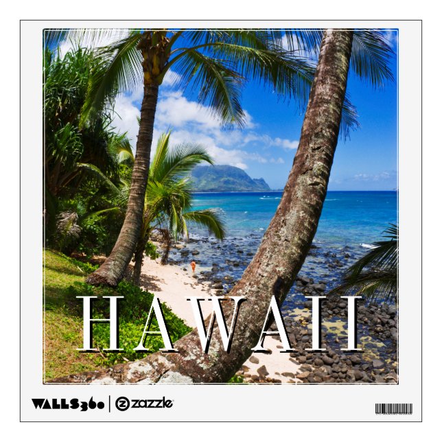 Palm Trees Along Hideaways Beach Wall Decal (Front)