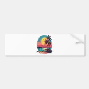 Palm trees and beach bumper sticker