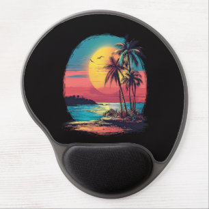 Palm trees and beach gel mouse pad