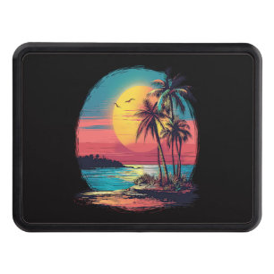 Palm trees and beach hitch cover