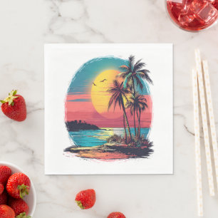 Palm trees and beach napkins