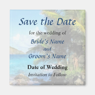 Palm Trees and Beach St. Thomas VI Save the Date Magnet