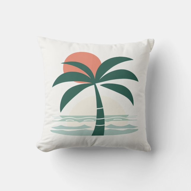 Palm trees and beach sunset cushions (Front)