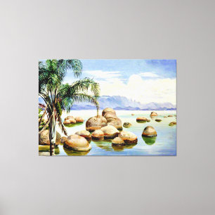 Palm Trees and Boulders in the Bay of Rio, Brazil Canvas Print