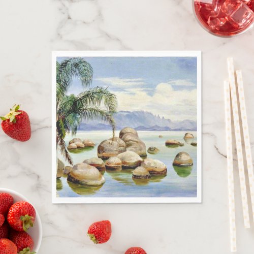 Palm Trees and Boulders in the Bay of Rio Brazil Napkins