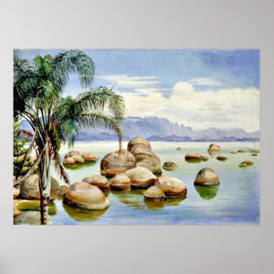 Palm Trees and Boulders in the Bay of Rio, Brazil Poster