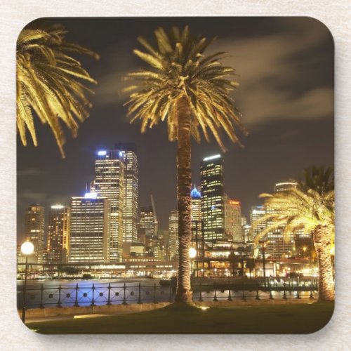 Palm Trees and CBD at Night Sydney New South Coaster