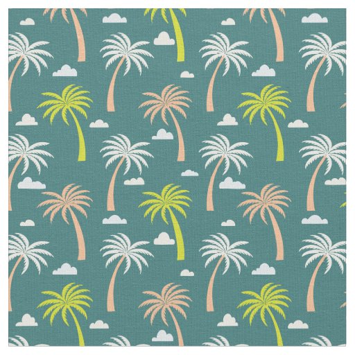 Palm Trees and Clouds Fabric