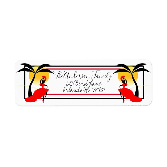 Palm Trees and Dancer Label (Front)