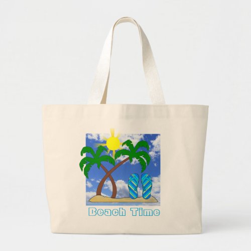 Palm Trees and Flip Flops Beach Tote Bag