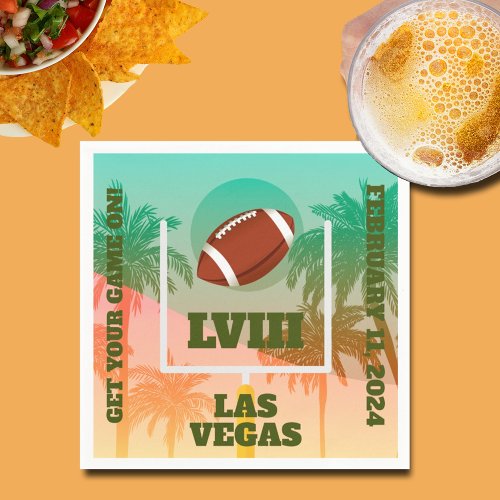 Palm Trees and Football Uprights Party Paper Napkins
