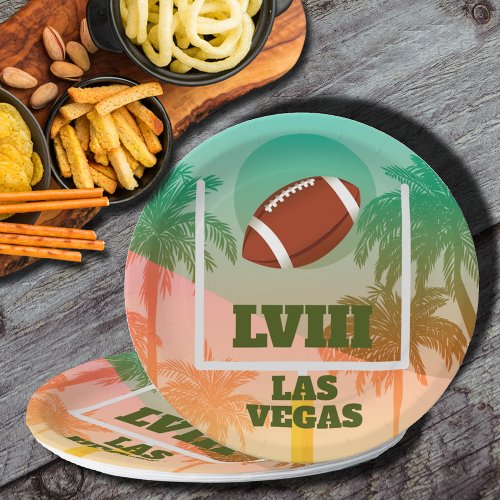Palm Trees and Football Uprights Party Paper Plates