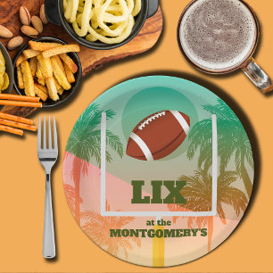 Palm Trees and Football Uprights Party Paper Plates