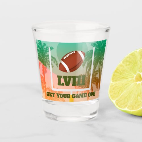 Palm Trees and Football Uprights Shot Glass