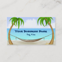 Palm Trees and Hammock Tropical Beach Business Card