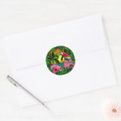 Palm Trees And Island Sunsets Classic Round Sticker (Envelope)
