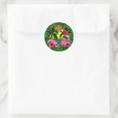 Palm Trees And Island Sunsets Classic Round Sticker (Bag)