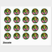 Palm Trees And Island Sunsets Classic Round Sticker (Sheet)