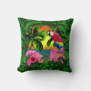 Palm Trees And Island Sunsets Throw Pillow