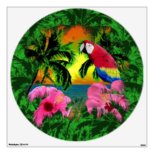 Palm Trees And Island Sunsets Wall Sticker (Front)
