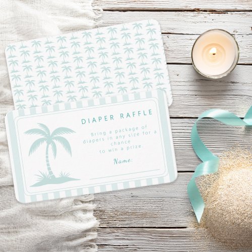 Palm Trees and Pacifiers Baby Shower Diaper Raffle Enclosure Card
