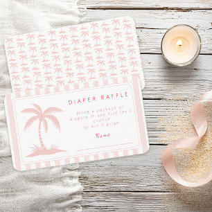 Palm Trees and Pacifiers Baby Shower Diaper Raffle Enclosure Card