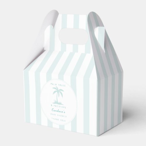 Palm Trees and Pacifiers Coastal Baby Shower Favor Boxes