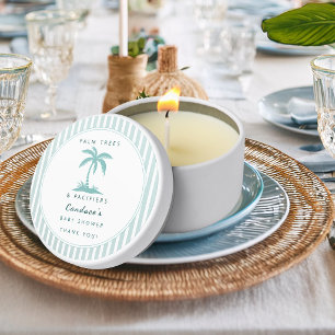 Palm Trees and Pacifiers Coastal Baby Shower Favor Mini Candle Favors