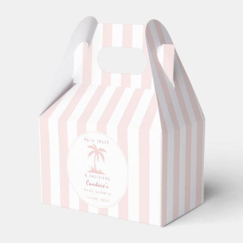 Palm Trees and Pacifiers Pink Coastal Baby Shower  Favor Boxes