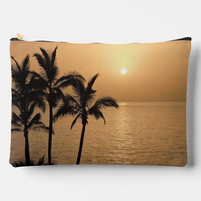Palm Trees and Romantic Sunset Accessory Pouch (Front)