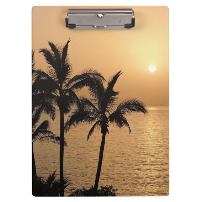 Palm Trees and Romantic Sunset Clipboard (Front)