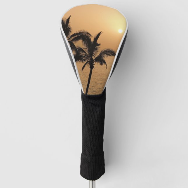 Palm Trees and Romantic Sunset Golf Head Cover (Front)