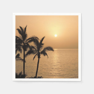 Palm Trees and Romantic Sunset Napkins