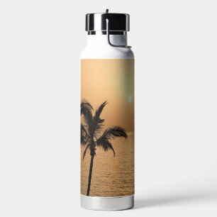 Palm Trees and Romantic Sunset Water Bottle