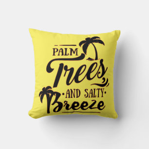 PALM TREES AND SALTY BREEZE - BEACH LOVER THROW PILLOW