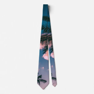 Palm trees and sky neck tie