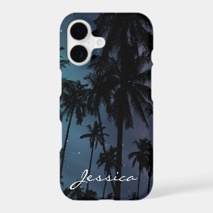 Palm Trees and Starry Night Sky Personalised iPhone 17 Case