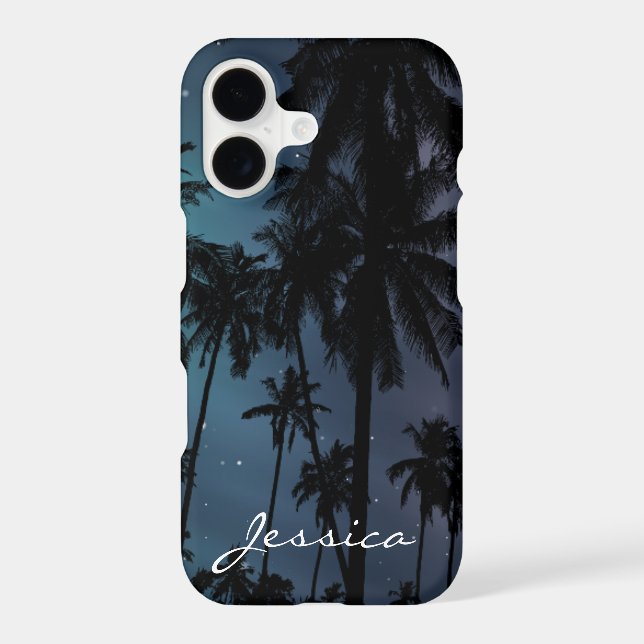 Palm Trees and Starry Night Sky Personalised Case-Mate iPhone Case (Back)