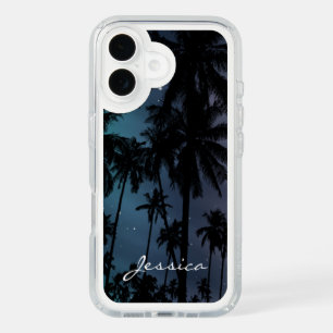 Palm Trees and Starry Night Sky Personalised iPhone 16 Case