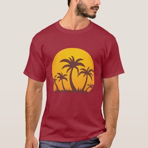 Palm Trees and Sun T_Shirt