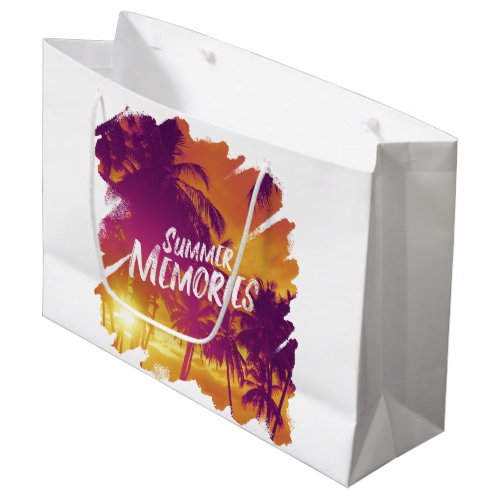 Palm trees and sunset design large gift bag