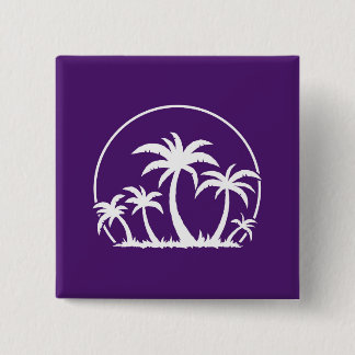 Palm Trees And Sunset in White Button