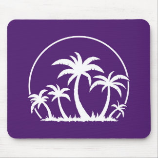 Palm Trees And Sunset in White Mouse Pad