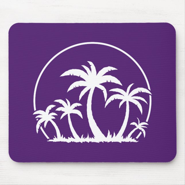 Palm Trees And Sunset in White Mouse Pad (Front)