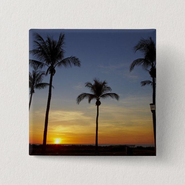 Palm trees and sunset, Mindil Beach Pinback Button (Front)